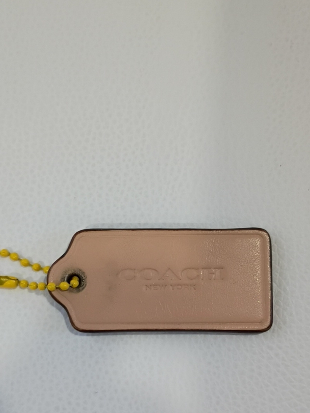 COACH Tan Leather Bag Tag